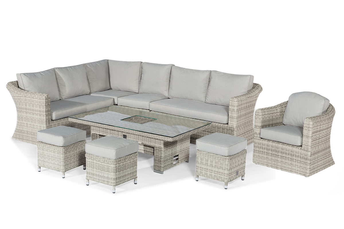 Oxford Deluxe Corner Dining With Ice Bucket, Rising Table & Armchair Maze
