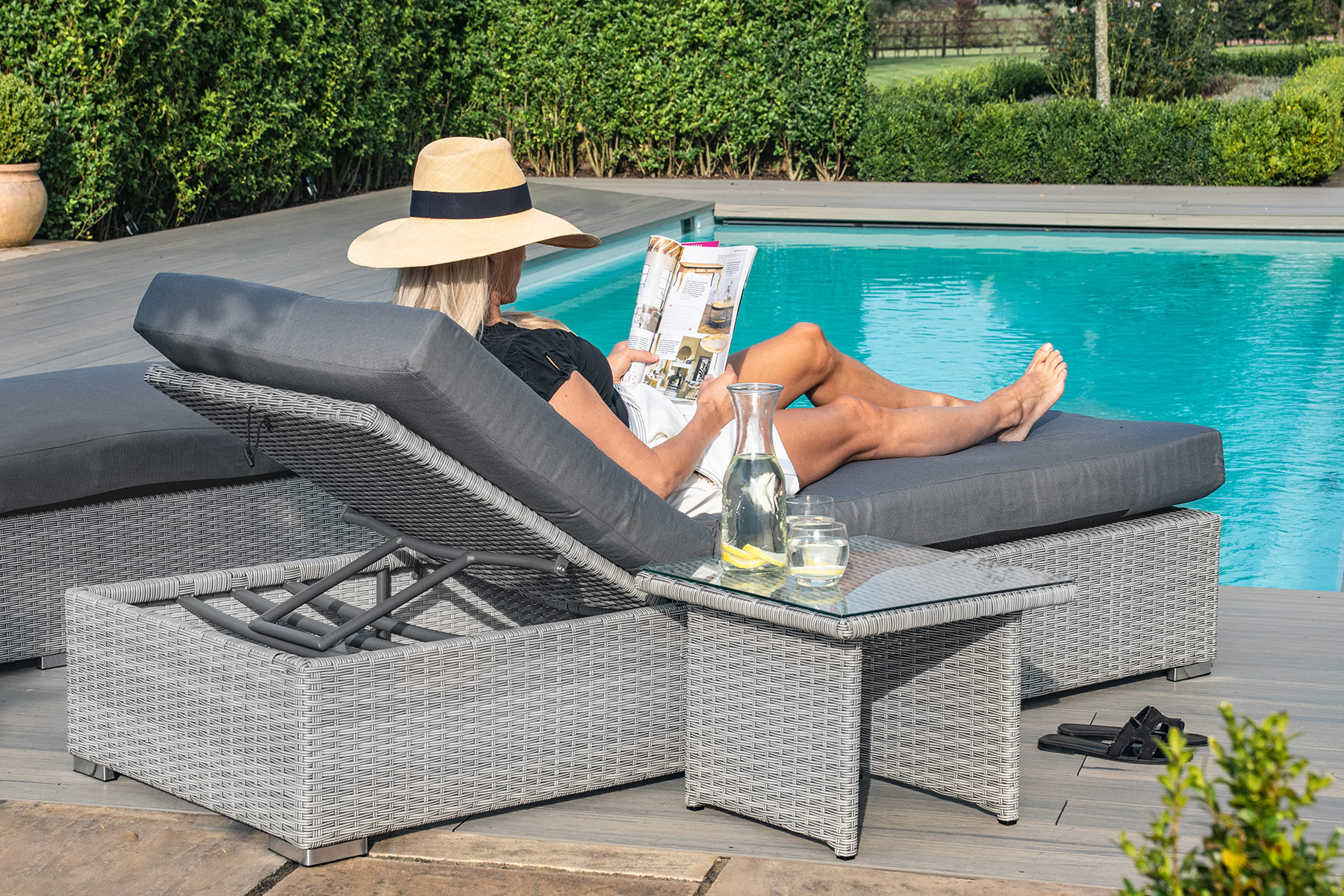 Ascot Sunlounger Set With Weatherproof Cushions Maze